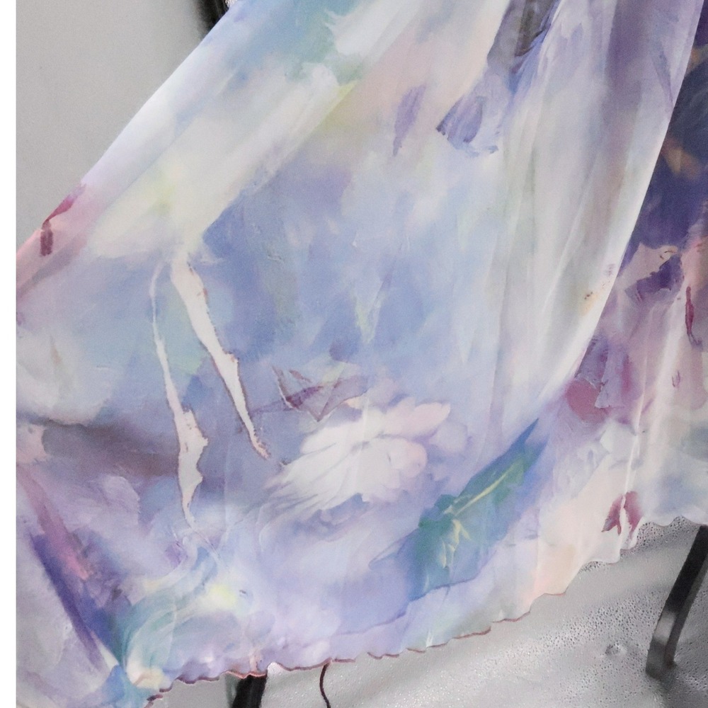 Chicwish Watercolor Floral Maxi Dress Womens Size S Wedding Guest Fairy Ethereal - Picture 6 of 14